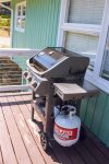 Gas grill off deck